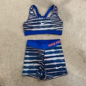 Nike sports bra and spandex set